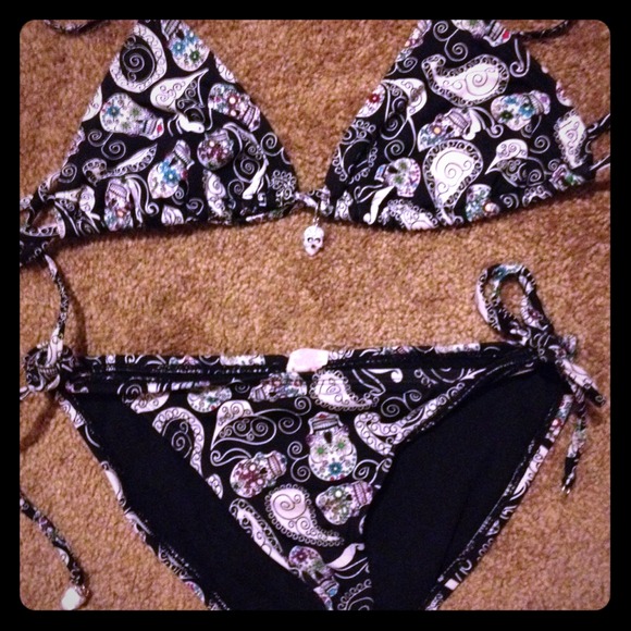 Sugar skull bathing suit