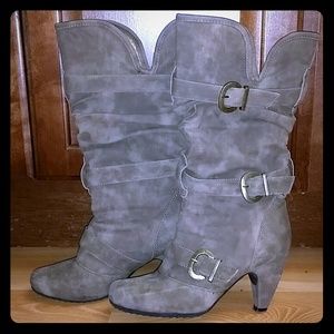 Taupe Heeled BOOTS