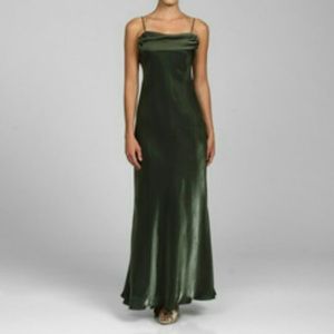 Long olive green dress