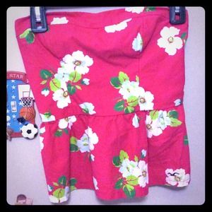 Strapless peplum top