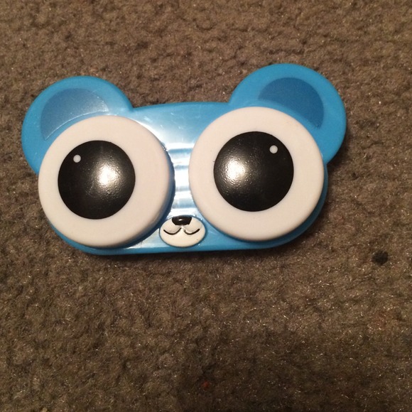 Blue panda contact case