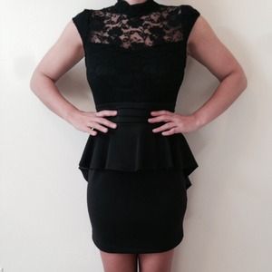 Lace peplum dress