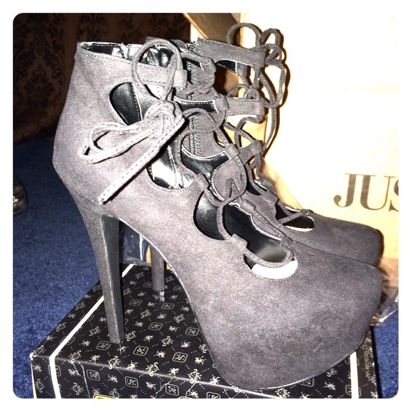 JustFab lace up booties