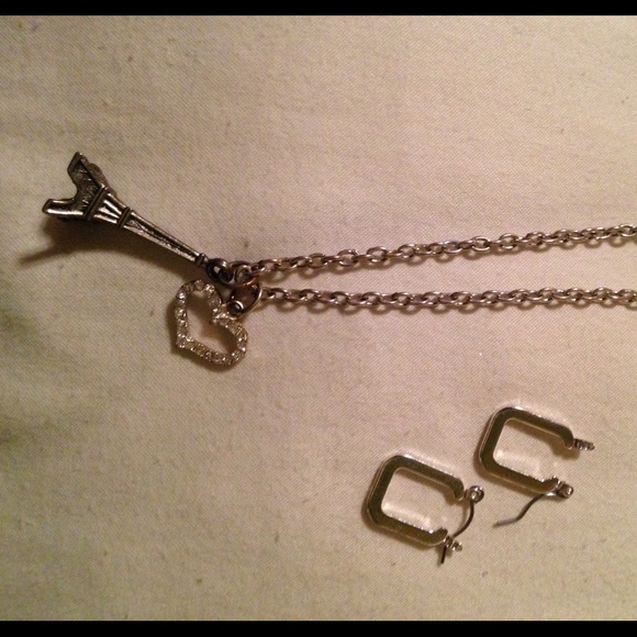 Silver Necklace and Earrings