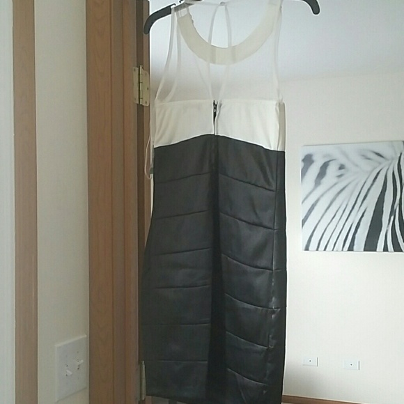 Black & White Dress with Trim - Picture 3 of 4