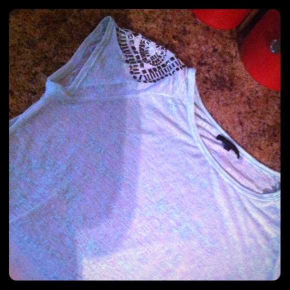 🔴BUNDLED🔴 💙✨Mint Embellished Burnout Top - Picture 1 of 4