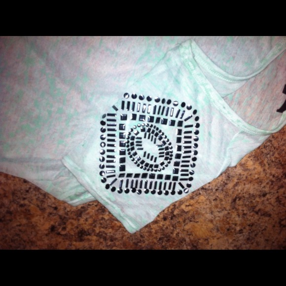 🔴BUNDLED🔴 💙✨Mint Embellished Burnout Top - Picture 2 of 4