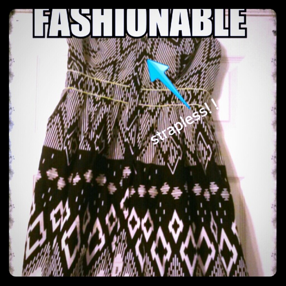 Strapless button up the front dress