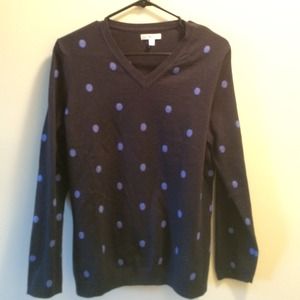 Navy and Blue polka dot sweater size large