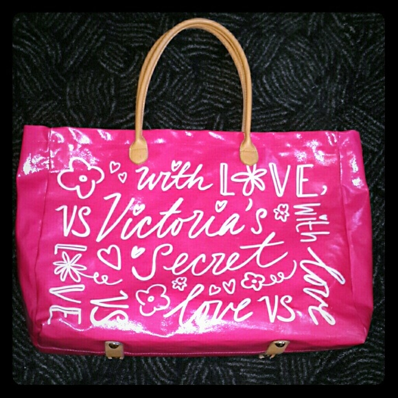 Victoria's Secret XL patent leather tote/bag