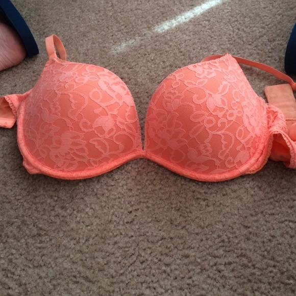 Orange lace Victoria's Secret bra
