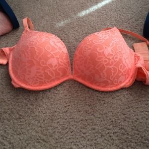 Orange lace Victoria's Secret bra