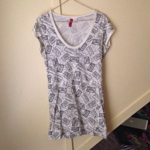 Cassette print tunic/top