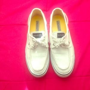 White sequenced Sperry's.