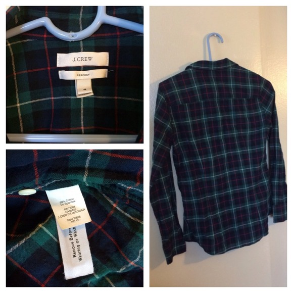 🔴 SOLD J. Crew Perfect Shirt in Black Watch Plaid - Picture 4 of 4