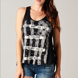 Side open graphic tank top