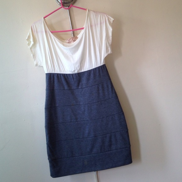 Ivory and Gray cotton Bandage Dress