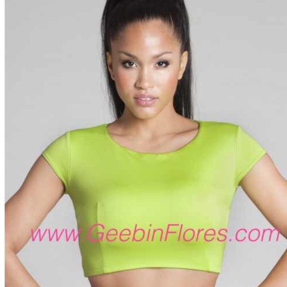 Geebin lime leather back crop top new with tags - Picture 2 of 2