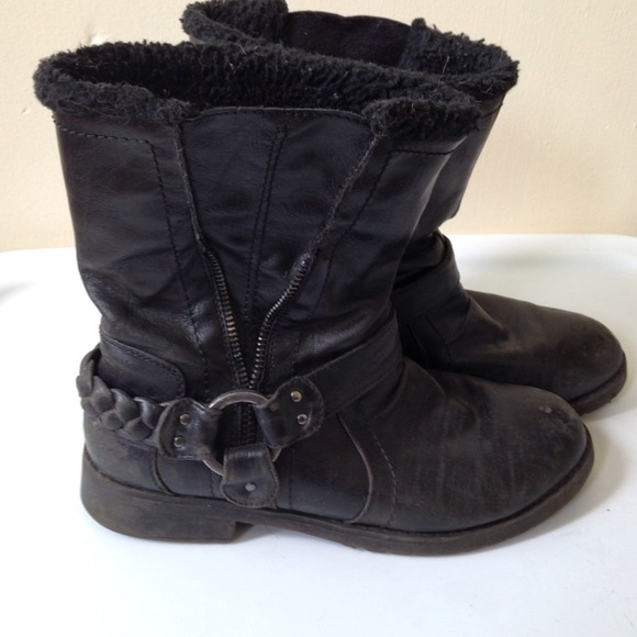 Black Leather Motorcycle Boots