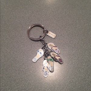 Coach keychain multi-color flip flop