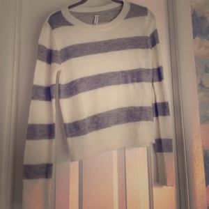 Grey and white striped sweater