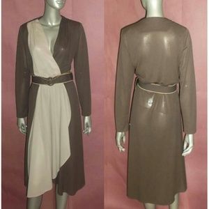 SOLD Vintage Colorblock Two Tone Wrap Dress w/Belt