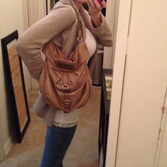 Marc By Marc Jacobs Lil Riz Hobo Leather Purse-tan - Picture 3 of 4