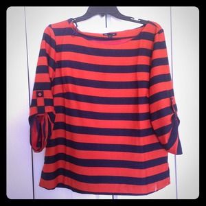 Never worn Gap Modern orange and blue stripped top