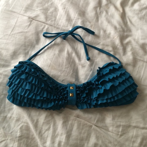 old on vinted🚫 Blue ruffle bikini top - Picture 1 of 1