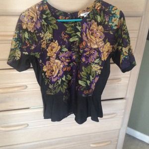 Bar III flower peplum shirt