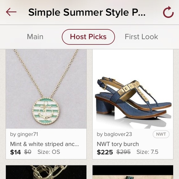 Mint & white striped anchor necklace - Picture 4 of 4