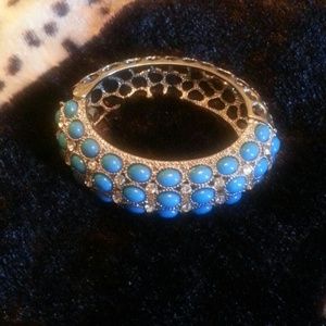 Blue stone sterling silver bracelet