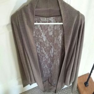Lace cardigan shawl