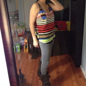 Jessica Simpson striped flowy tank