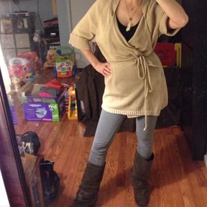 Kenneth Cole gold wrap sweater