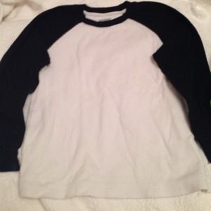 White and black waffle baseball tee