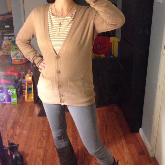 Tan button down cardigan