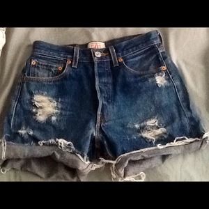 Levi's High Waisted Denim Shorts