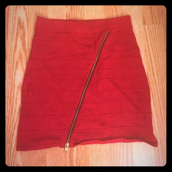 Red bodycon skirt