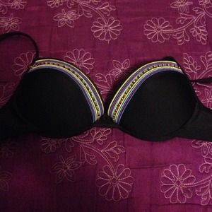 Black Push Up Bathing Suit with beading