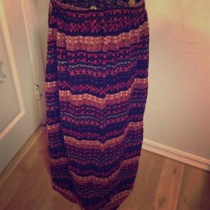 Tribal Print Maxi Skirt