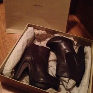 All Saints Booties - brown leather/wood