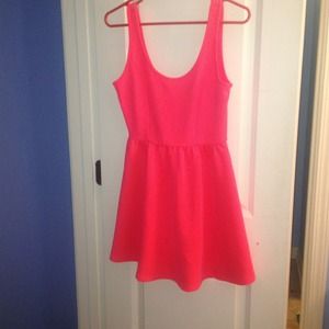 Bright pink babydoll dress