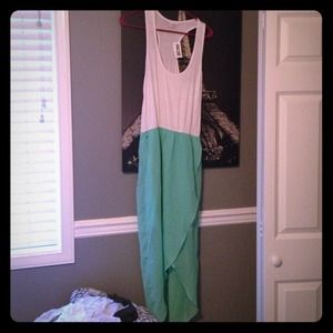 High low mint and white dress. New with tag