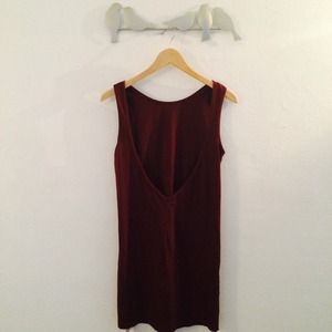 Plunging back v neck cotton dress