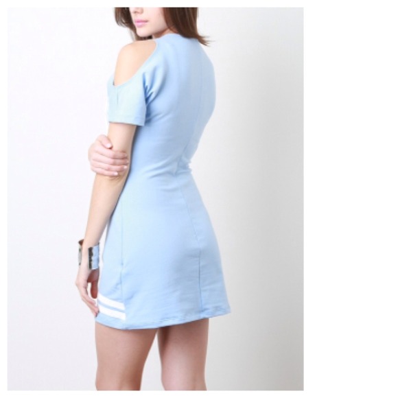 ๐HP๐GOODTIME USA BLUE & WHITE BASEBALL JERSEY MINI DRESS - Picture 2 of 4