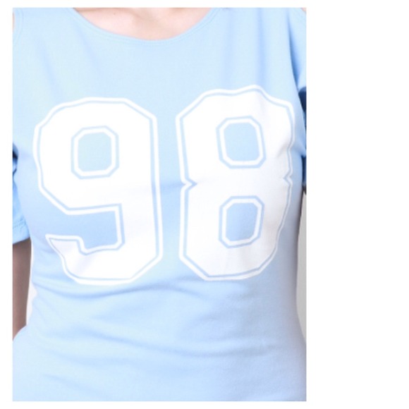 ๐HP๐GOODTIME USA BLUE & WHITE BASEBALL JERSEY MINI DRESS - Picture 3 of 4
