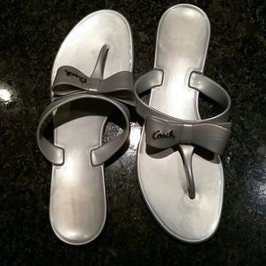 Authentic Coach bow flip flop sandals