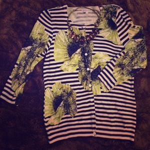 *SOLD*Floral and stripped cardigan