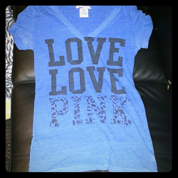 Blue love pink tshirt size small VICTORIA'S SECRET